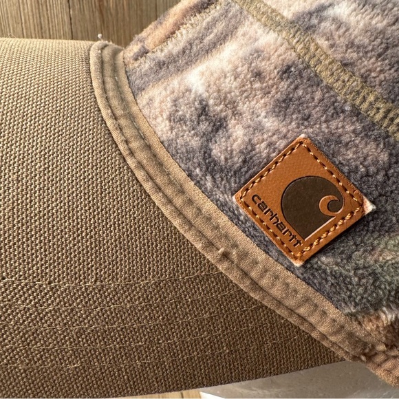 Carhartt Men's Force Griggs Fleece Visor Cap Camo Tan Unique Hard to Find - Picture 2 of 7